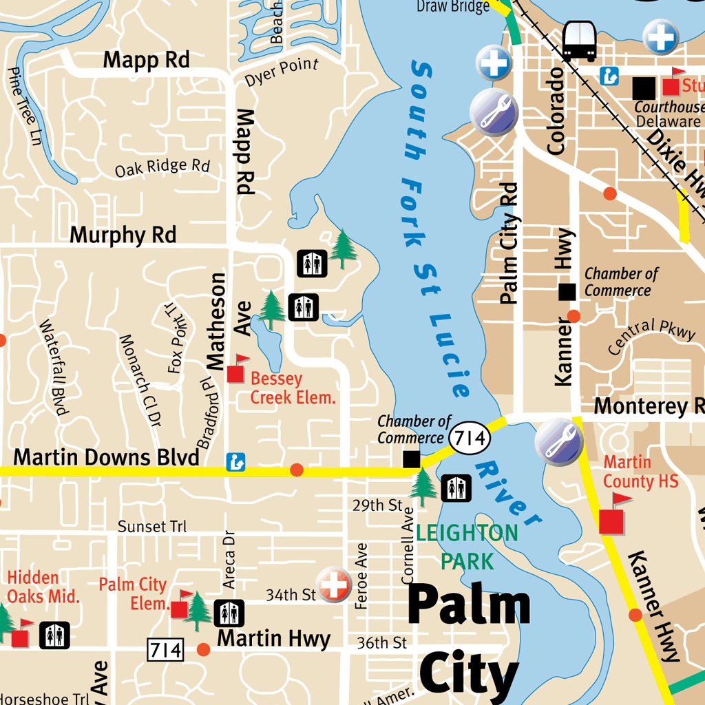 Martin Sc Map Martin County, FL Cycling Routes Map by Avenza Systems Inc. | Avenza Maps