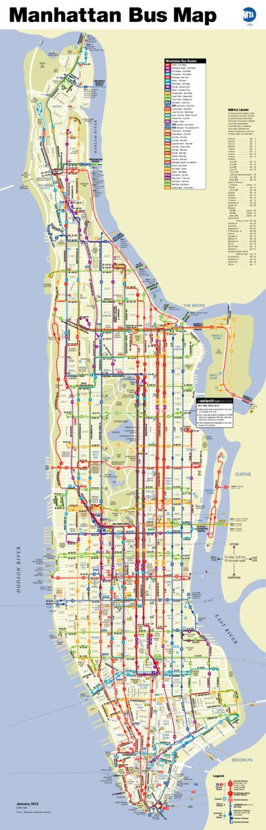 Avenza Systems Inc. MTA Manhattan Bus Map digital map