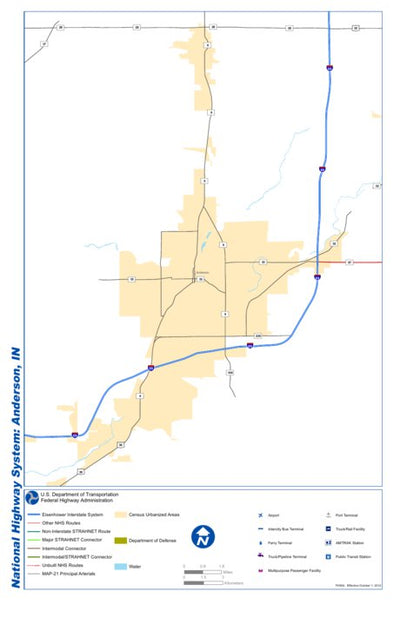 Avenza Systems Inc. National Highway System: Anderson, IN digital map