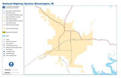 Avenza Systems Inc. National Highway System: Bloomington, IN digital map