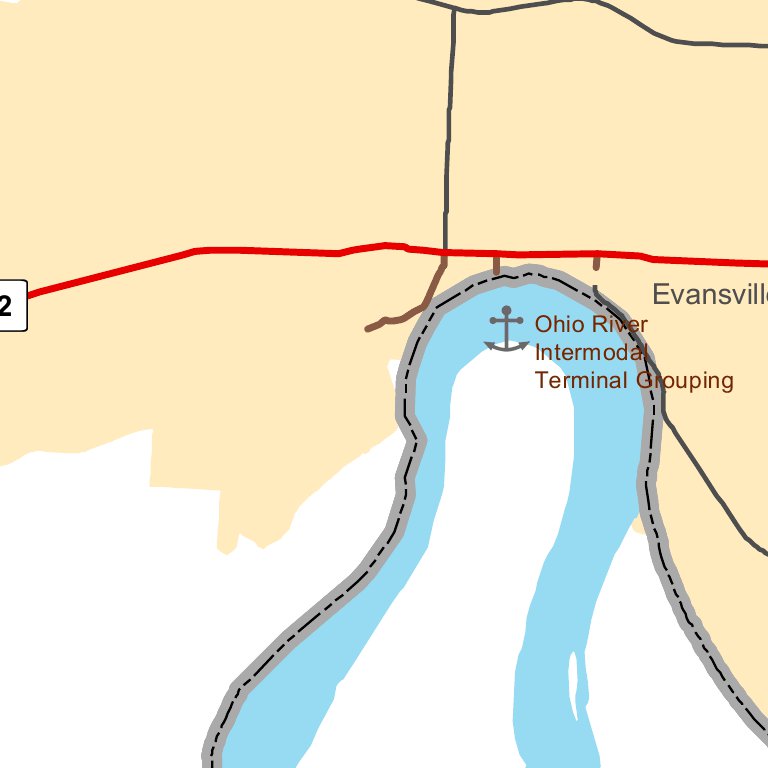 National Highway System: Evansville, IN Map by Avenza Systems Inc ...