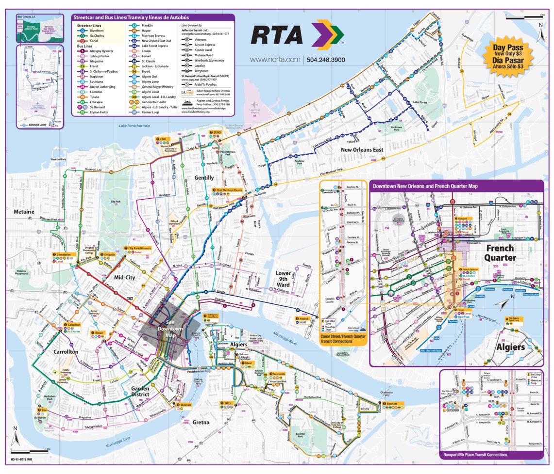 97289 Rta Bus New Orleans Transit Map by Avenza Systems Inc. | Avenza Maps