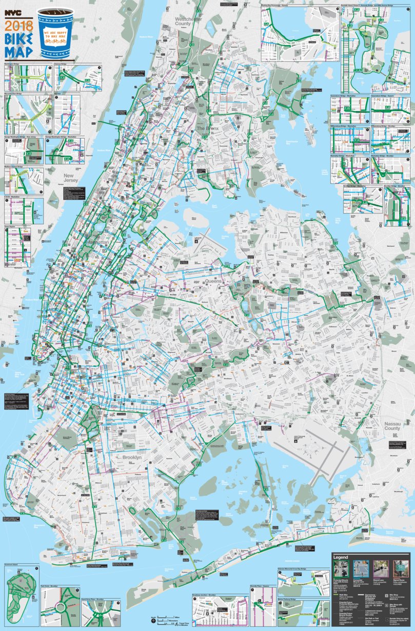 New York City Bike Map - Full Map by Avenza Systems Inc. | Avenza Maps