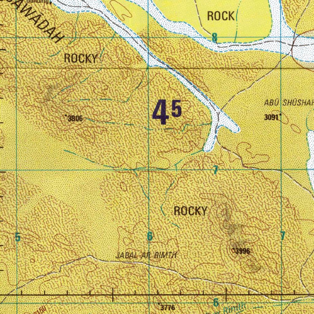 Jabal Map NF 38-6 Jabal Al Jahhād: Saudi Arabia Map by Avenza Systems Inc ...