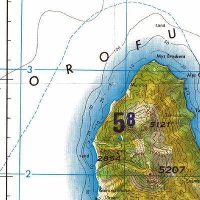 Avenza Systems Inc. NL-55-8 Kurilsk, Japan digital map
