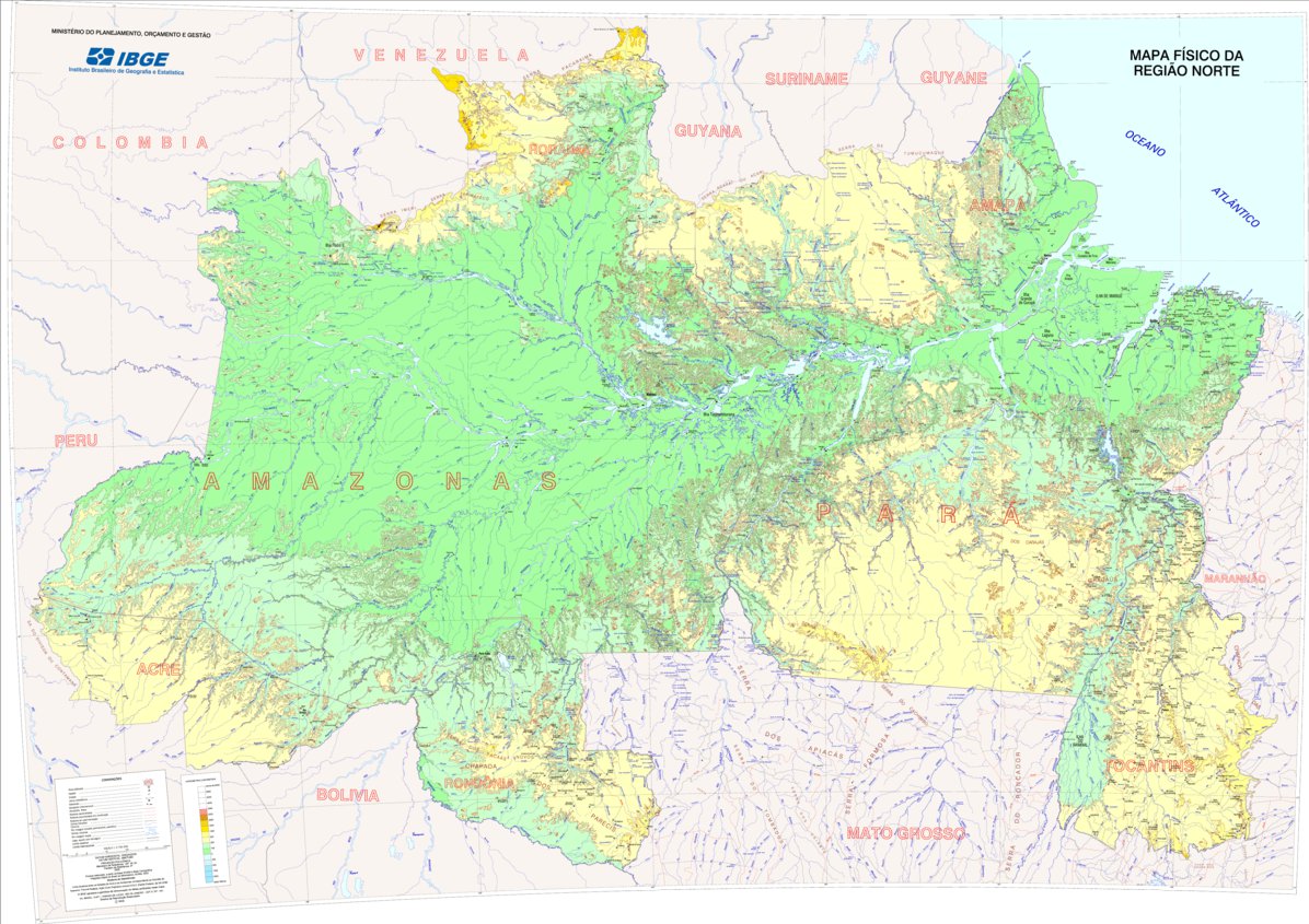 Northern Brazil Physical Relief Map by Avenza Systems Inc. | Avenza Maps