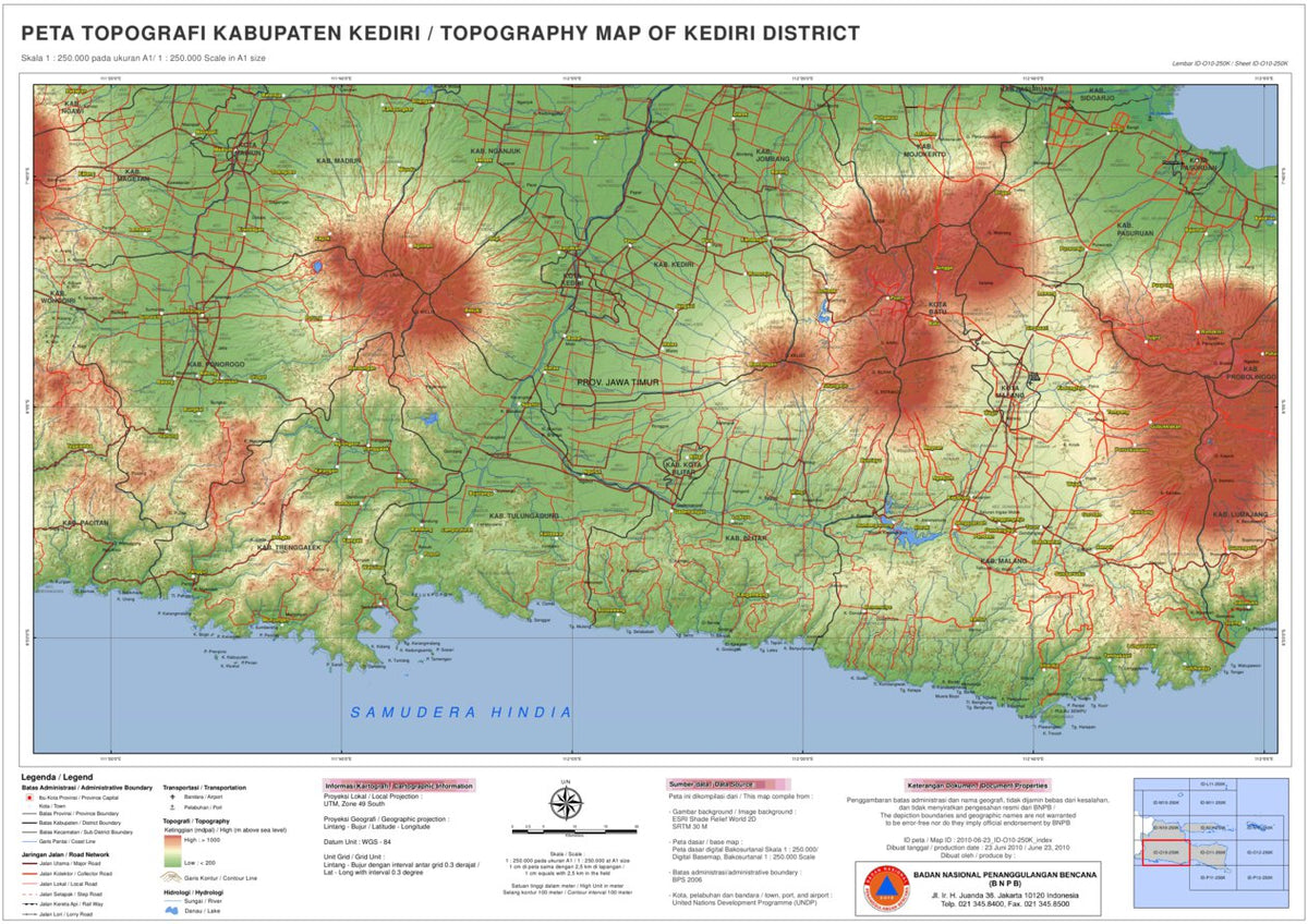 Kediri Java Map O10: Kediri District Map by Avenza Systems Inc. | Avenza Maps