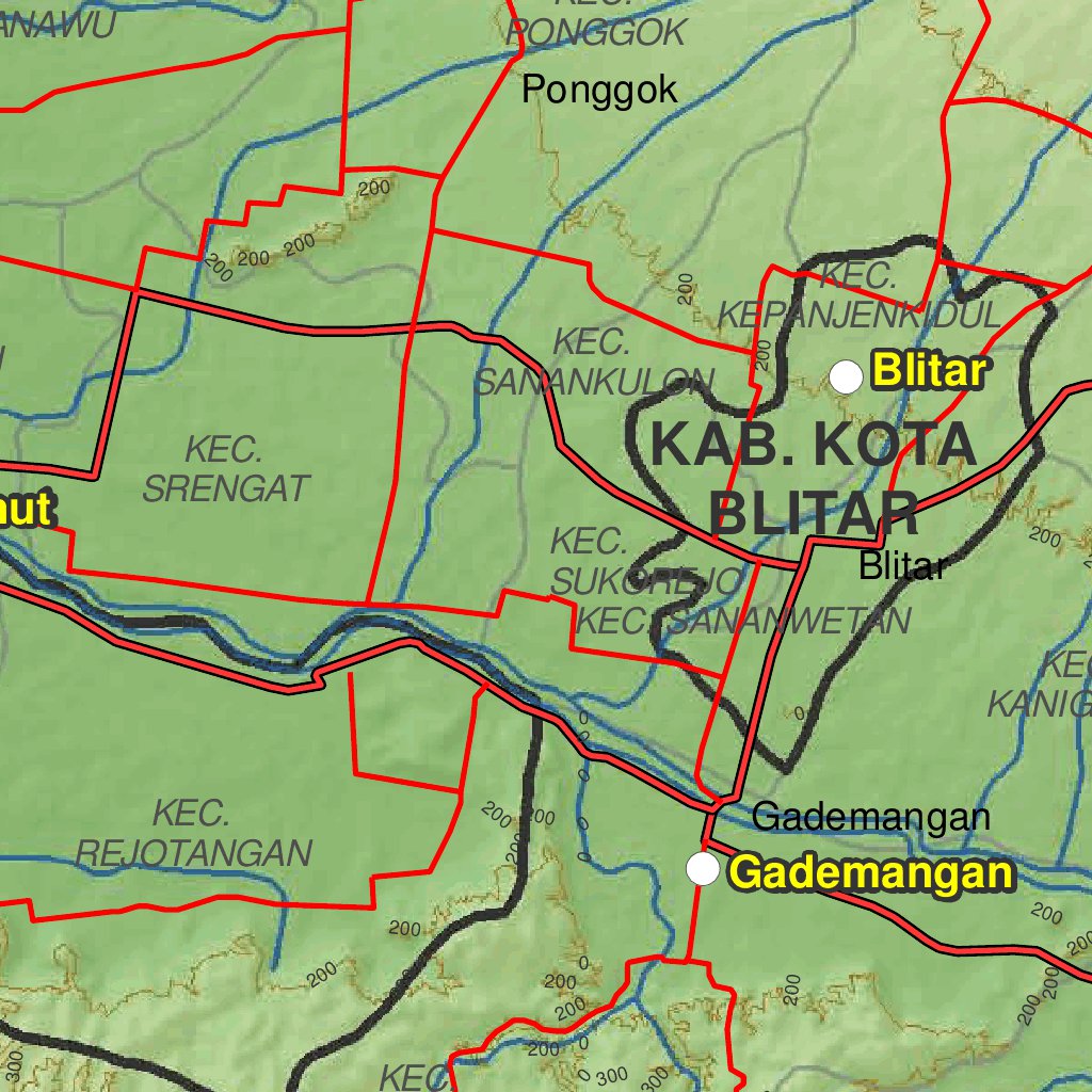 Kediri Java Map O10: Kediri District Map by Avenza Systems Inc. | Avenza Maps