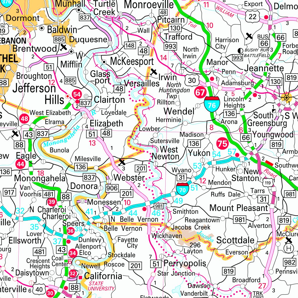 Pennsylvania Highways Map by Avenza Systems Inc. | Avenza Maps