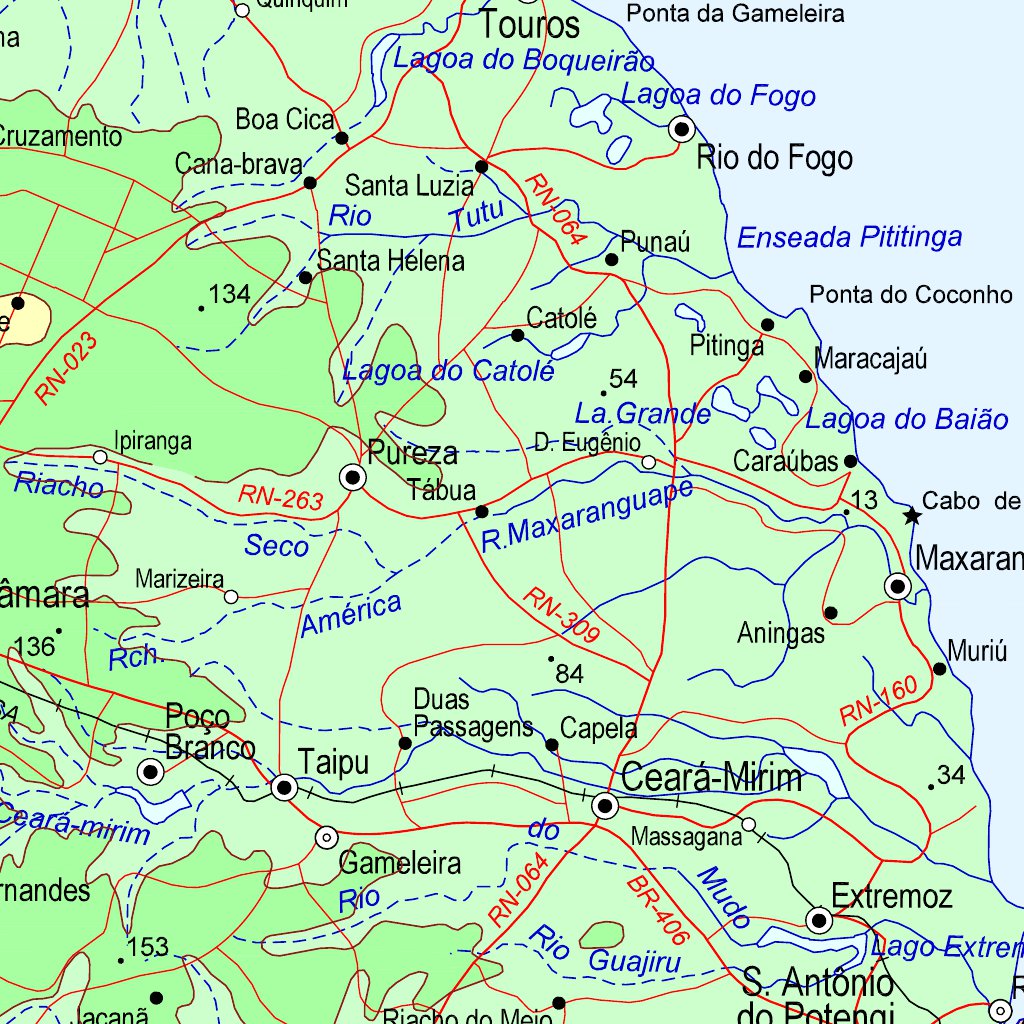 Rio Grande do Norte, Brazil Map by Avenza Systems Inc. | Avenza Maps