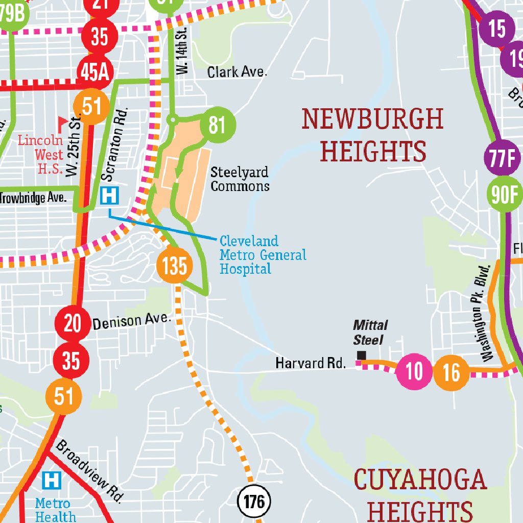 Cleveland Rta Train Map RTA Cuyahoga County Transit Map by Avenza Systems Inc. | Avenza Maps