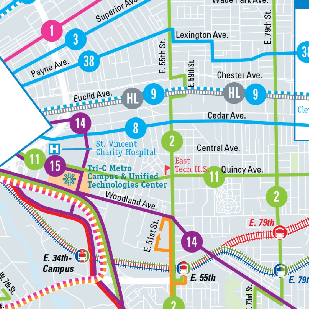 Polegate Bus Map RTA Cuyahoga County Transit Map by Avenza Systems Inc. | Avenza Maps