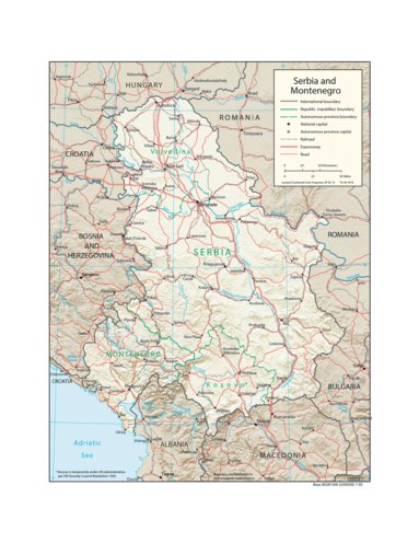 Avenza Systems Inc. Serbia-Montenegro Physiography digital map