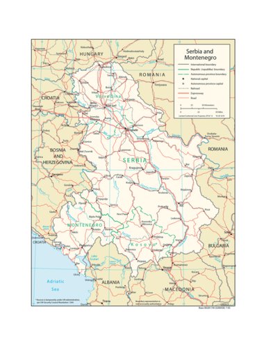 Avenza Systems Inc. Serbia-Montenegro Transportation digital map