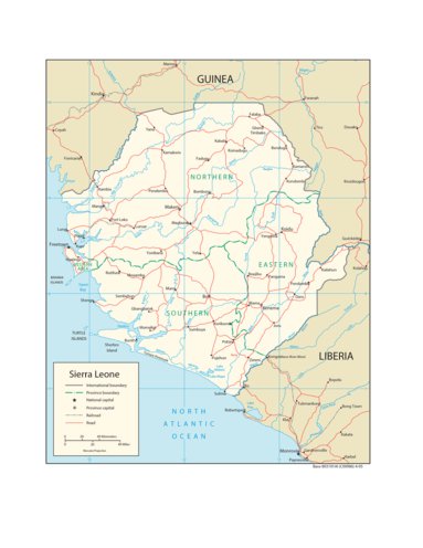 Avenza Systems Inc. Sierra Leone Transportation digital map