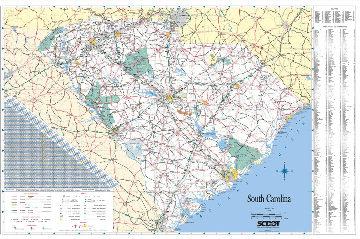 Sc Interstates South Carolina Highways Map by Avenza Systems Inc. | Avenza Maps