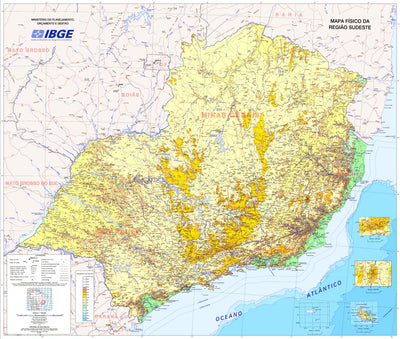 Avenza Systems Inc. Southeast Brazil Physical Relief digital map