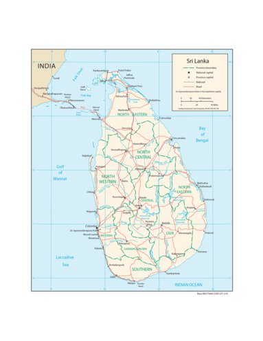 Avenza Systems Inc. Sri Lanka Transportation digital map
