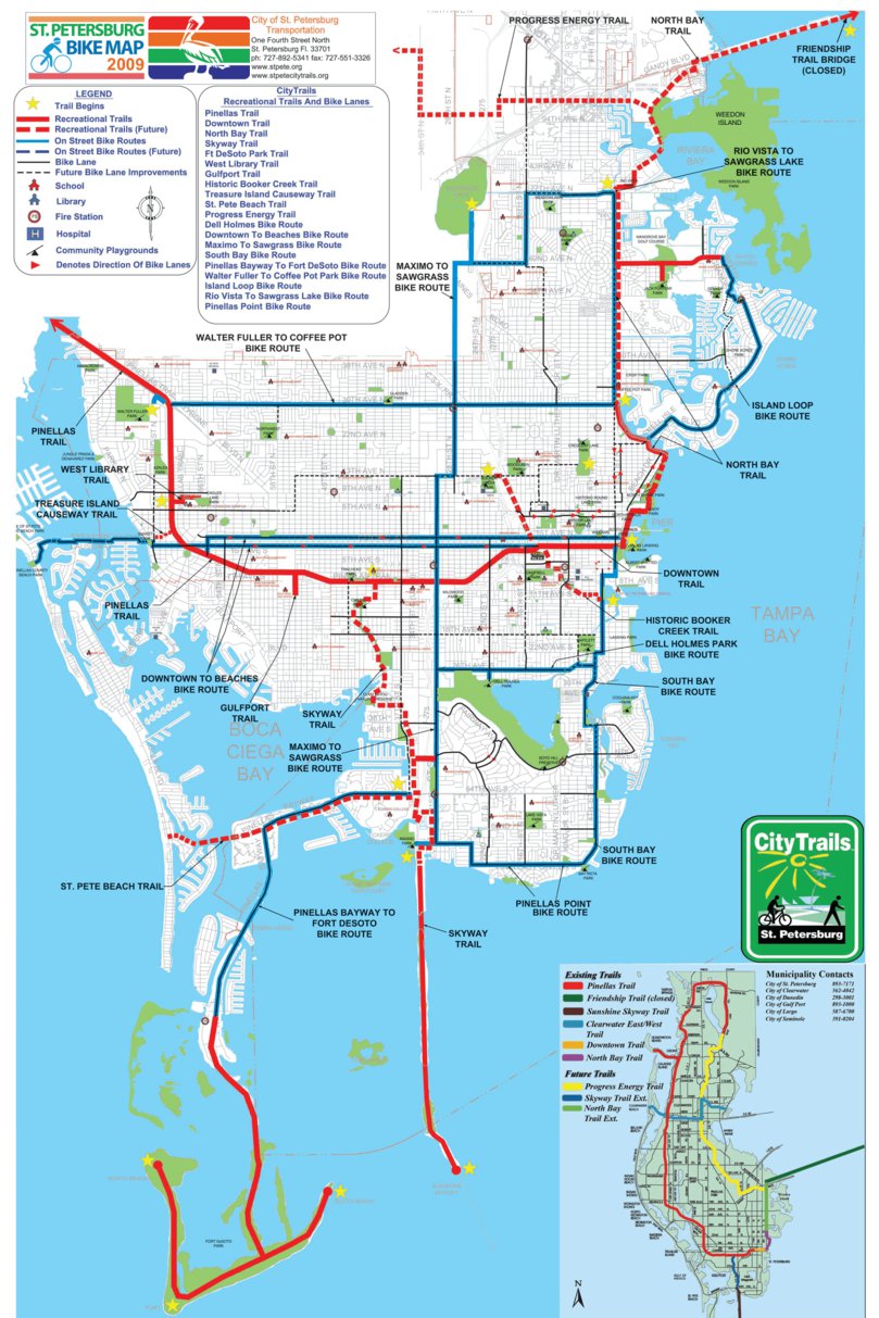 Petersburg, FL Cycling Routes Map by Avenza Systems Inc