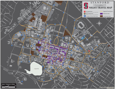 Avenza Systems Inc. Stanford University Night Map digital map