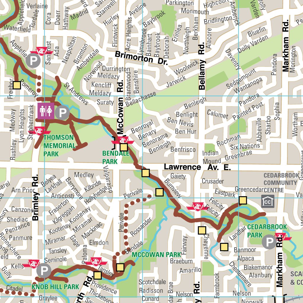 Toronto, ON Parks Trails (East) Map by Avenza Systems Inc