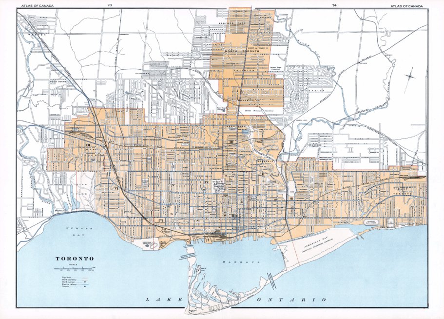 Toronto Path Map Poster City Of Toronto Street Map