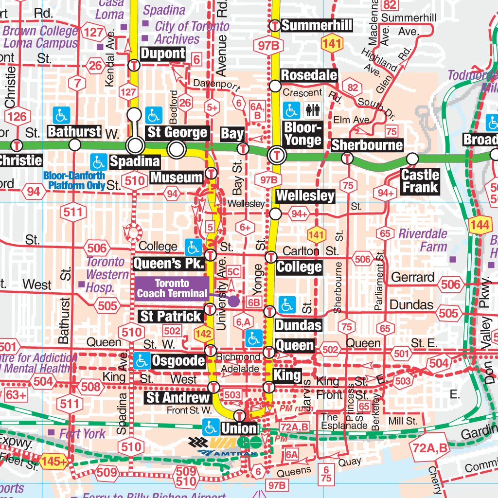Toronto Network Map TTC: Toronto Transit Routes Map by Avenza Systems Inc. | Avenza Maps