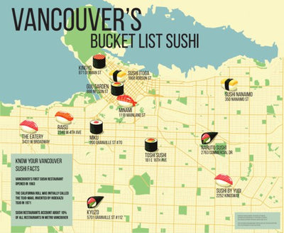 Avenza Systems Inc. Vancouver's Bucket List Sushi digital map