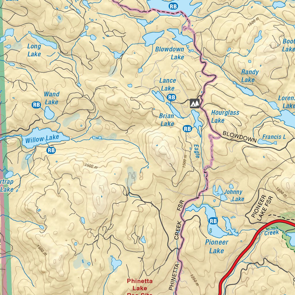 British Columbia Fishing Highway 24 BC Recreation Map by Backroad ...