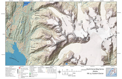 BarnwellGeospatial Godwin Glacier, Northern Kenai Peninsula, Alaska digital map