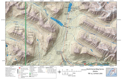 BarnwellGeospatial Juneau Lake, Northern Kenai Peninsula, Alaska digital map