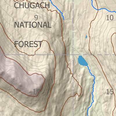 BarnwellGeospatial Juneau Lake, Northern Kenai Peninsula, Alaska digital map