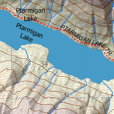 BarnwellGeospatial Kenai Lake East, Northern Kenai Peninsula, Alaska digital map