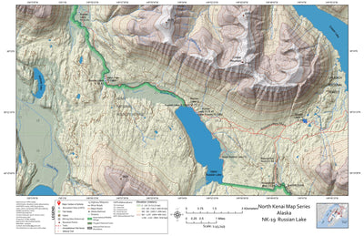 BarnwellGeospatial Russian Lake, Northern Kenai Peninsula, Alaska digital map