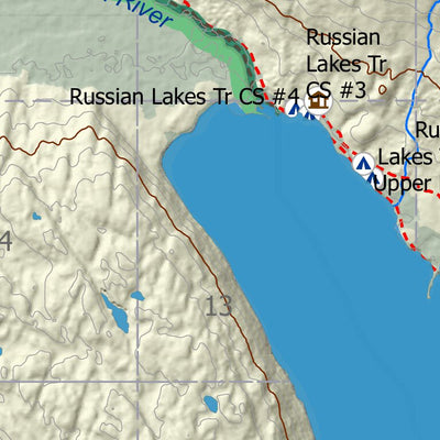 BarnwellGeospatial Russian Lake, Northern Kenai Peninsula, Alaska digital map