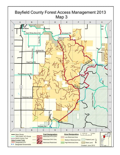 Bayfield County Land Records Bayfield County Forestry Access Management - Map 3 digital map