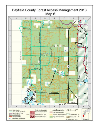 Bayfield County Land Records Bayfield County Forestry Access Management - Map 6 digital map