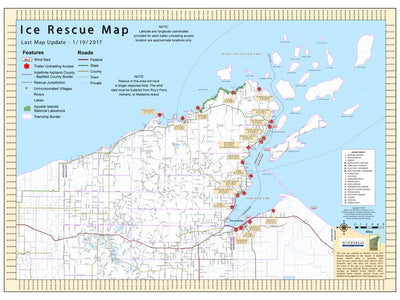 Bayfield County Land Records Ice Rescue Map - Bayfield County & Surrounding Area - 2018 digital map