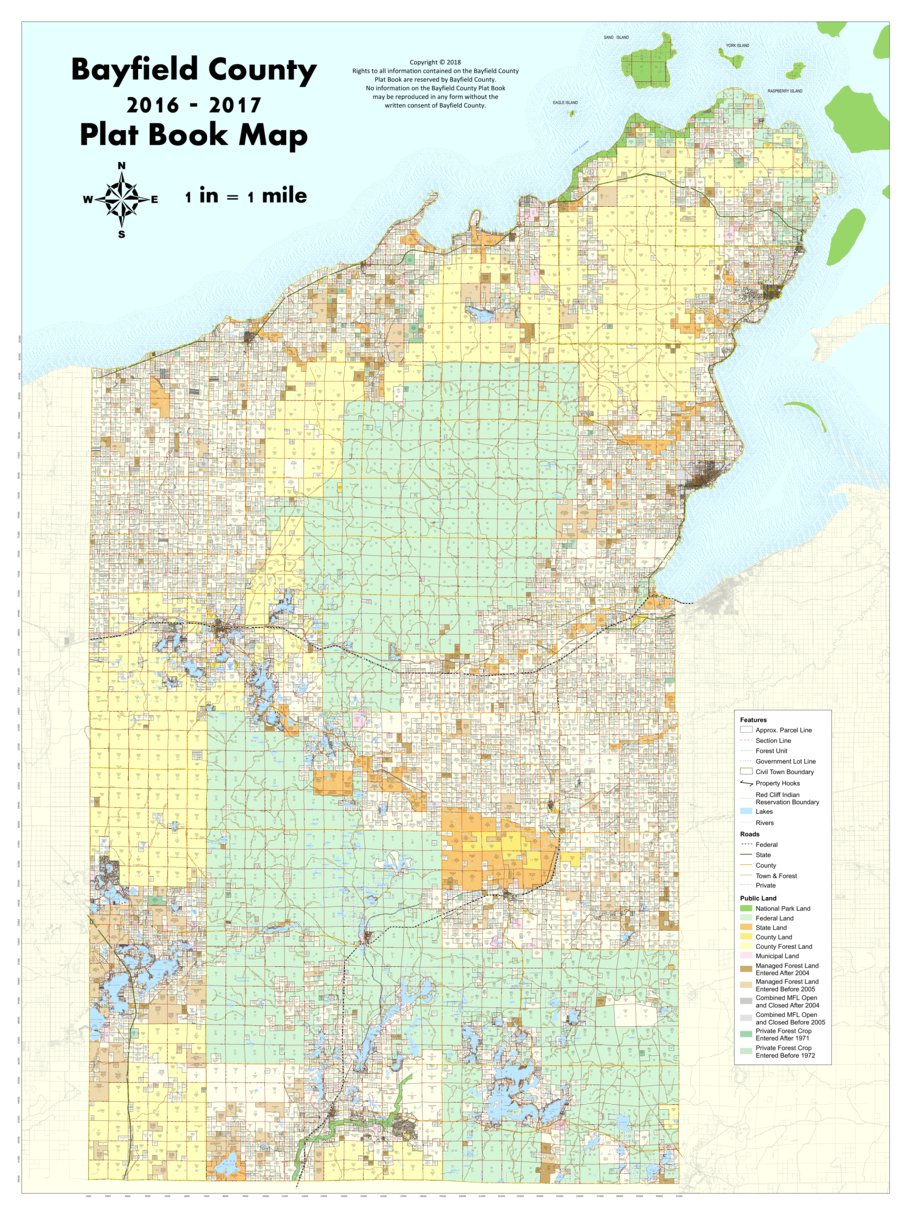 Plat Book Bayfield County, WI 2016 Map by Bayfield County Land