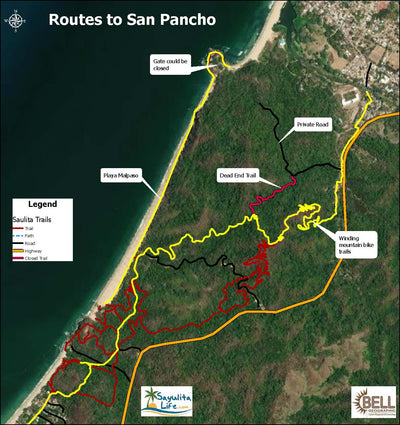 Bell Geographic Routes to San Pancho digital map