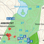 Bergen og Omland Friluftsråd Arboretet, Sandholna og Grønevika digital map