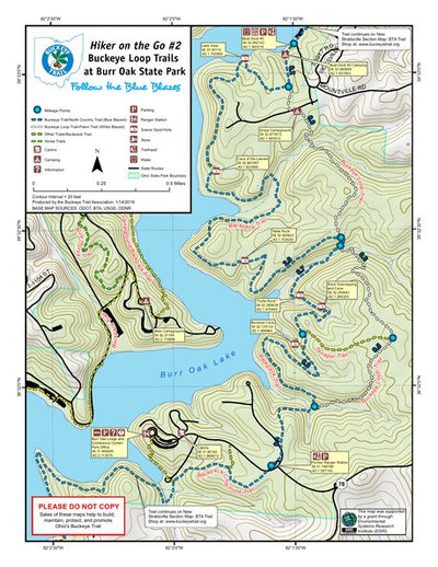 Buckeye Trail Association Hiker on the Go: Buckeye Loop Trails at Burr Oak State Park digital map