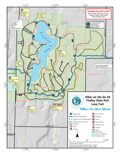 Buckeye Trail Association Hiker on the Go: Findley State Park Loop Trail digital map