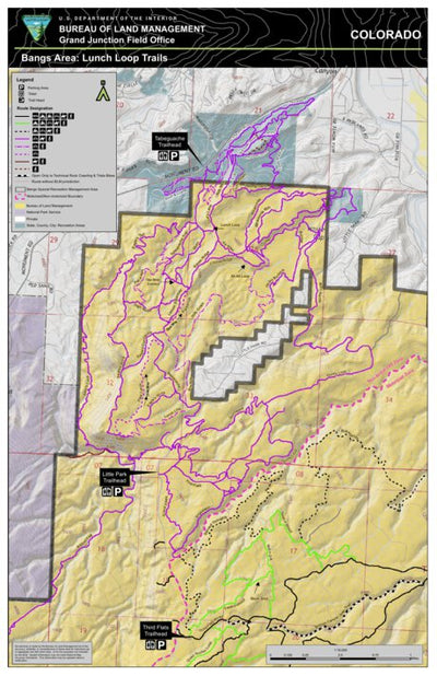 Bureau of Land Management - Colorado Bangs SRMA: Lunch Loops Area Map digital map
