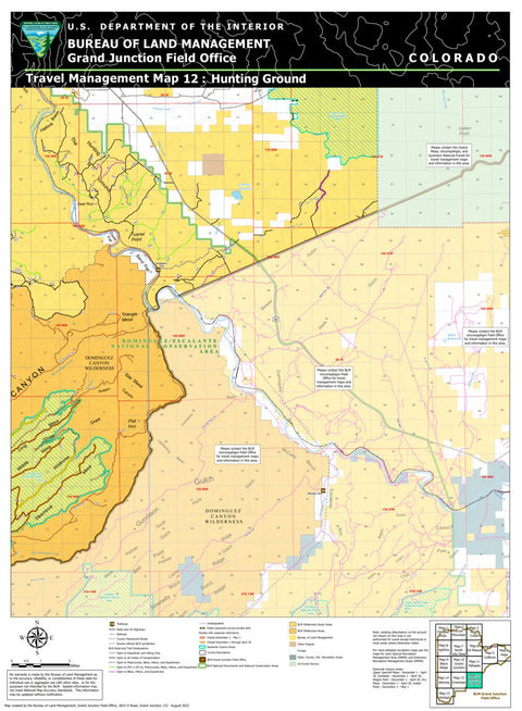 Bureau of Land Management - Colorado BLM CO GJFO Travel Management Map 12 Hunting Ground digital map
