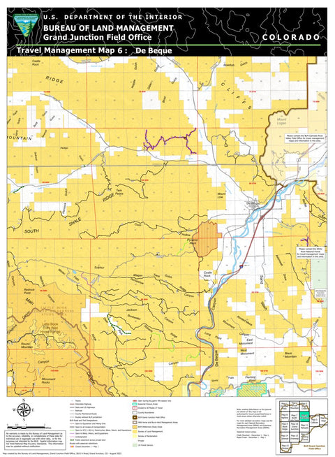 Bureau of Land Management - Colorado BLM CO GJFO Travel Management Map 6 De Beque digital map