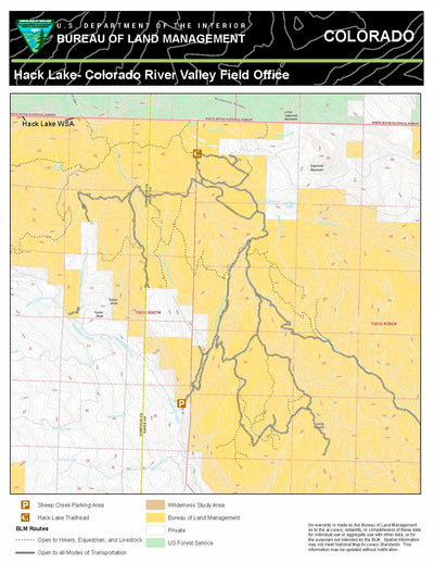 Bureau of Land Management - Colorado Hack Lake digital map