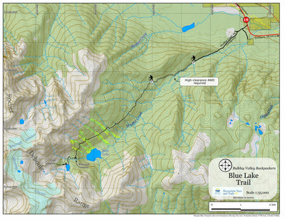 BV Backpackers Blue Lakes Trail Hiking Map digital map