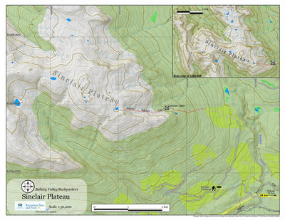BV Backpackers Sinclair Plateau Hiking Trail Map digital map
