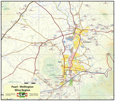 CABEX Maps Paarl Wine Region, South Africa digital map